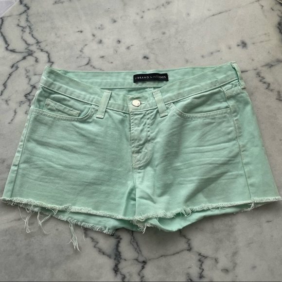 J Brand for Intermix Frayed Shorts Indigo - Picture 3 of 4